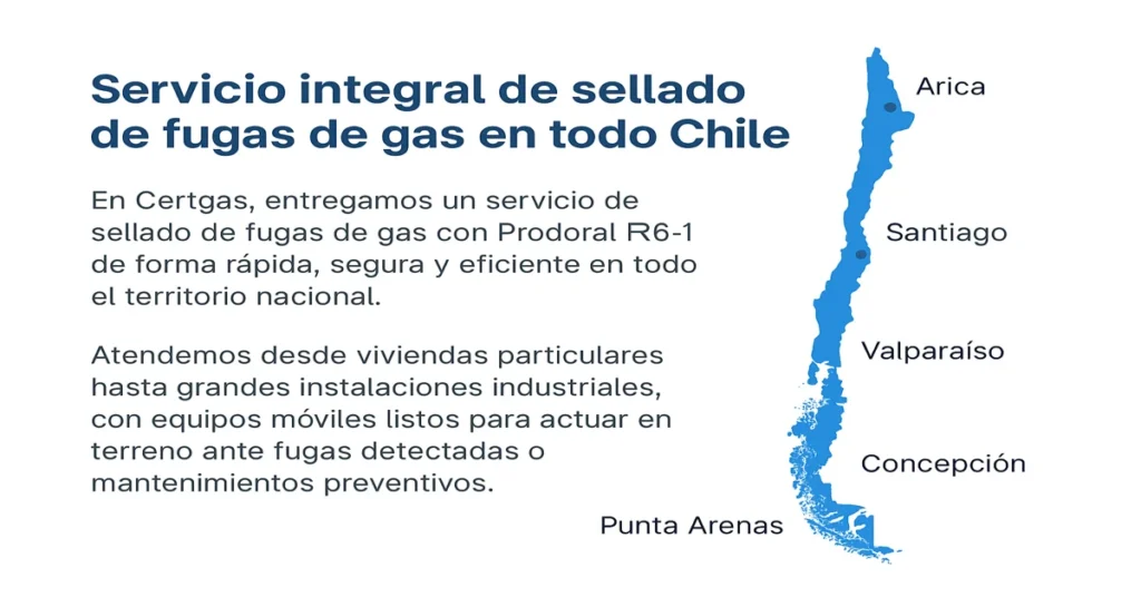 Sellado de fugas de gas con Prodoral R6‑1 4 servicio de sellado de fugas de gas con Prodoral R6-1 en todo Chile