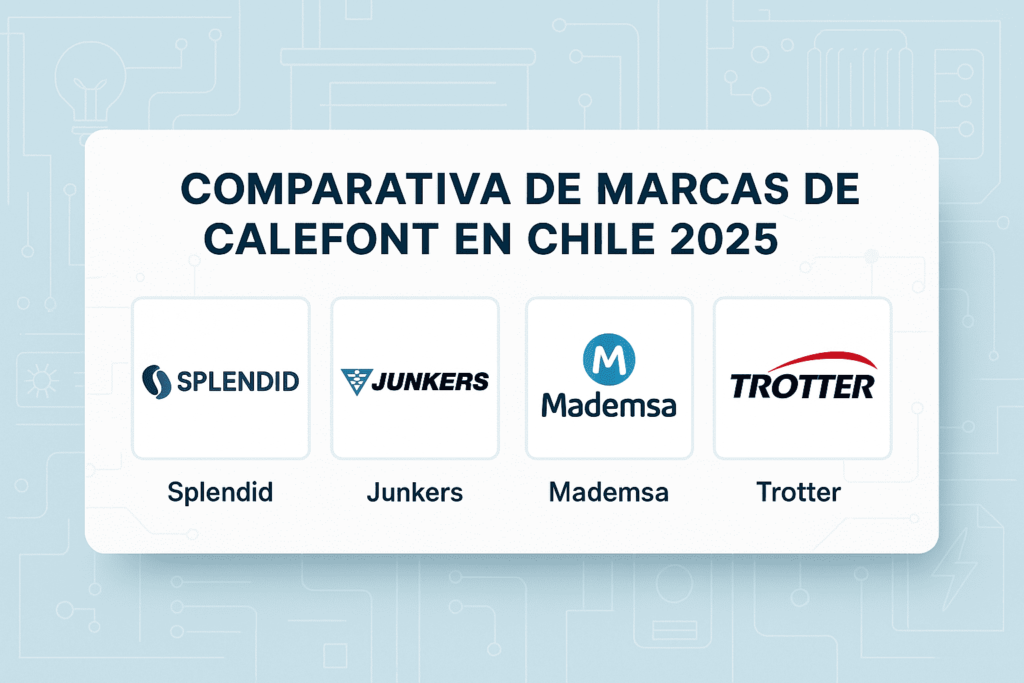 Mejores marcas de calefont 3 comparativa de marcas de calefont Splendid, Junkers, Mademsa y Trotter en Chile 2025
