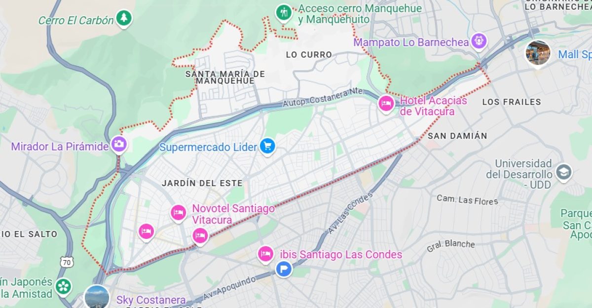 mapa comuna de vitacura en vitacura